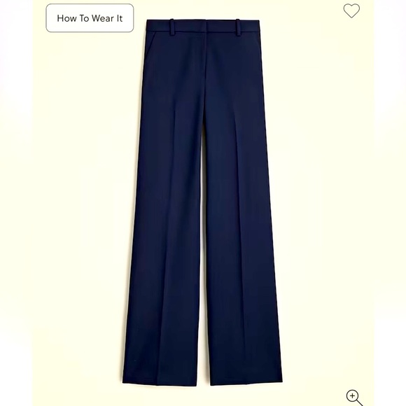 J. Crew Natalia Navy Cropped Wide-Leg Women's Pants - Picture 1 of 6